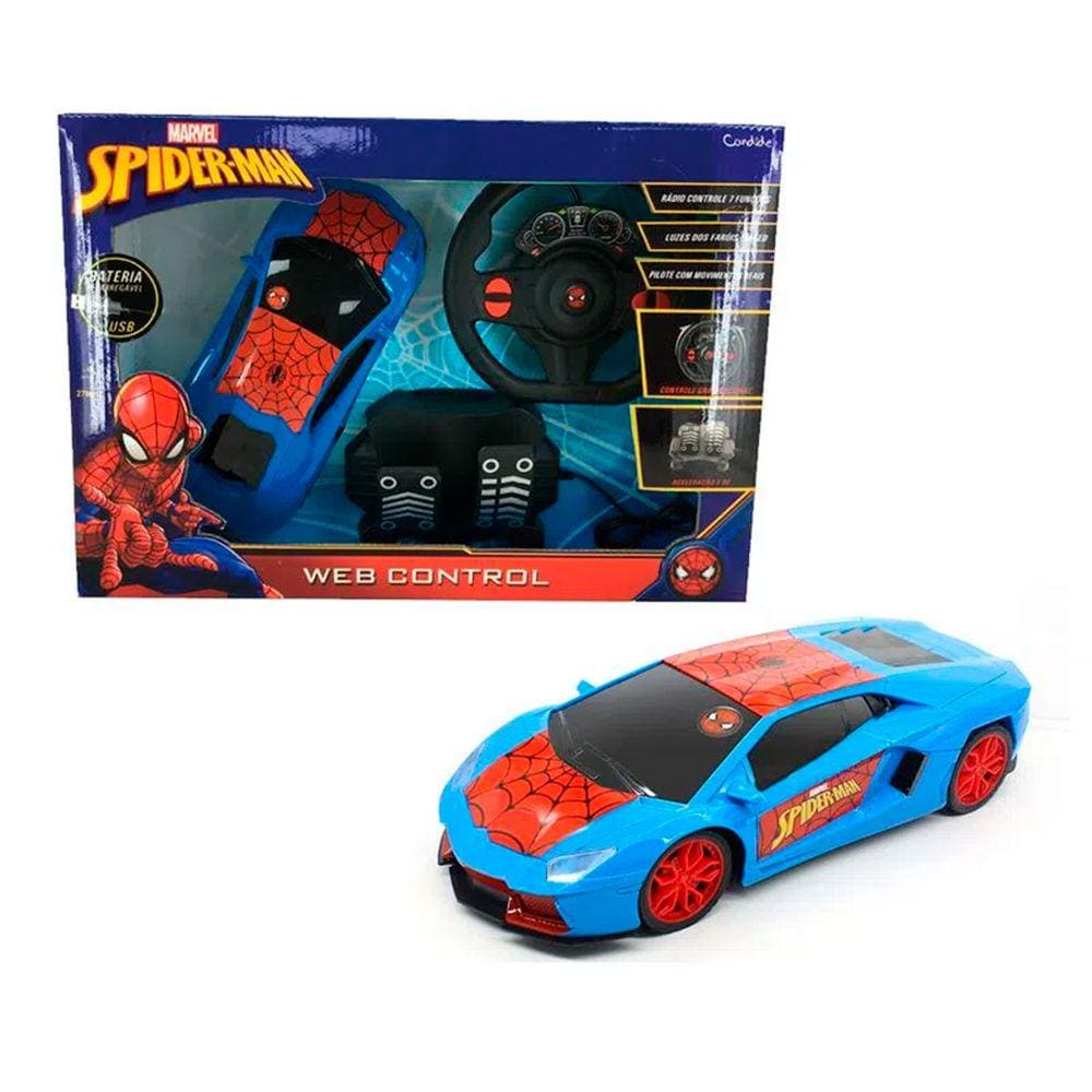 Carrinho de Controle Remoto - Spiderman - Web Control - Candide