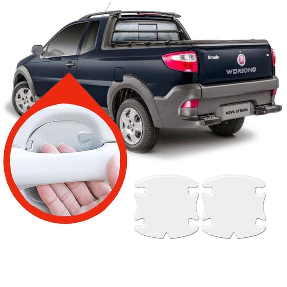 Protetor Maçaneta Silicone Incolor Fiat Strada 2017 A 2023