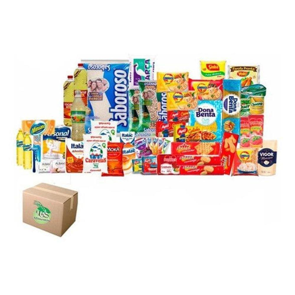 Cesta Básica De Alimentos Completa E Econômica Com 50 Itens