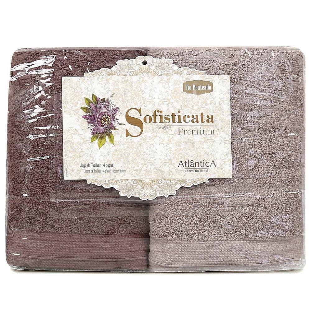 Jogo Banho Lotus Atlântica Marrom Claro/Nude 5 Peças