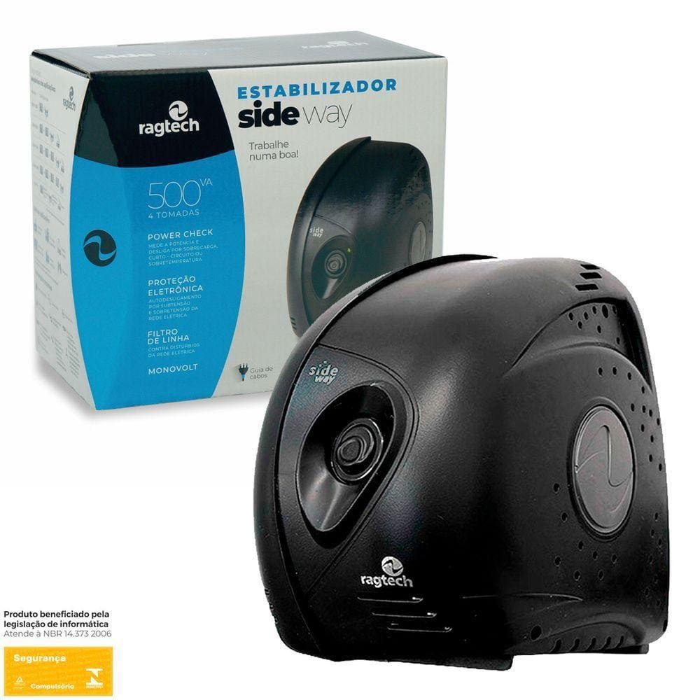 Estabilizador Ragtech Side Way 500Va Monovolt 115/115V 4 Tom