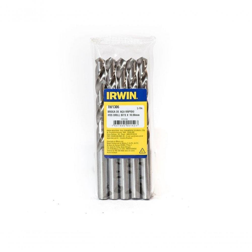 Broca Aco Rapido Irwin 10,00Mm-1306 C/5 Pcs