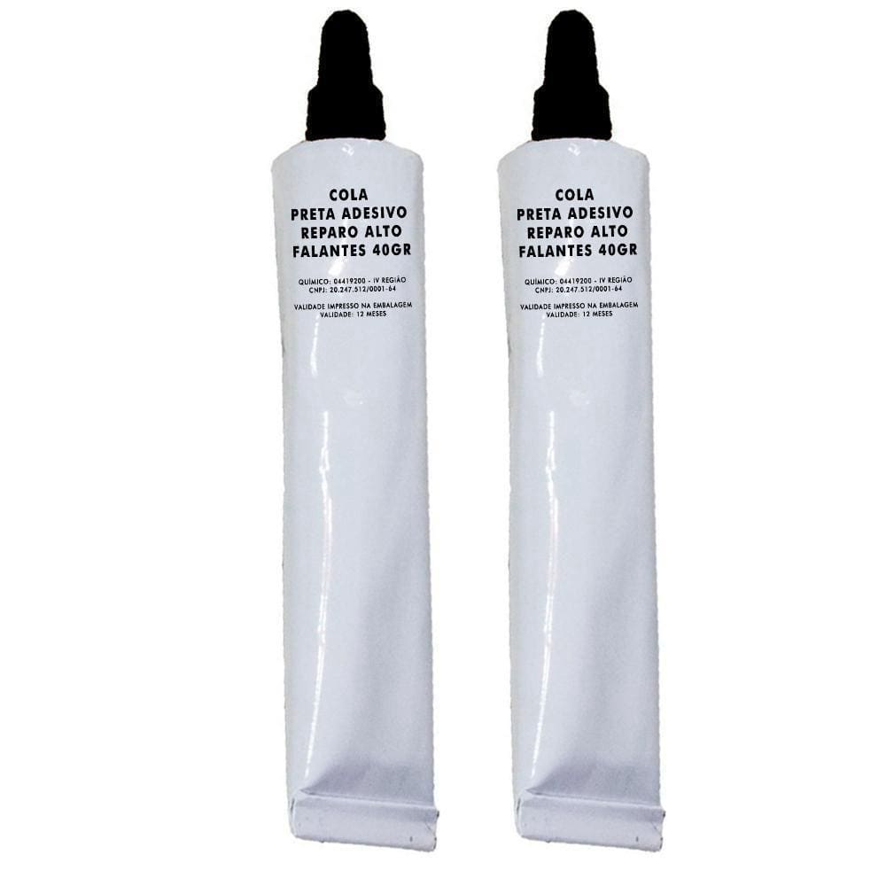 Kit 2 Cola Preta Adesivo De Reparo Alto Falantes 40Gr