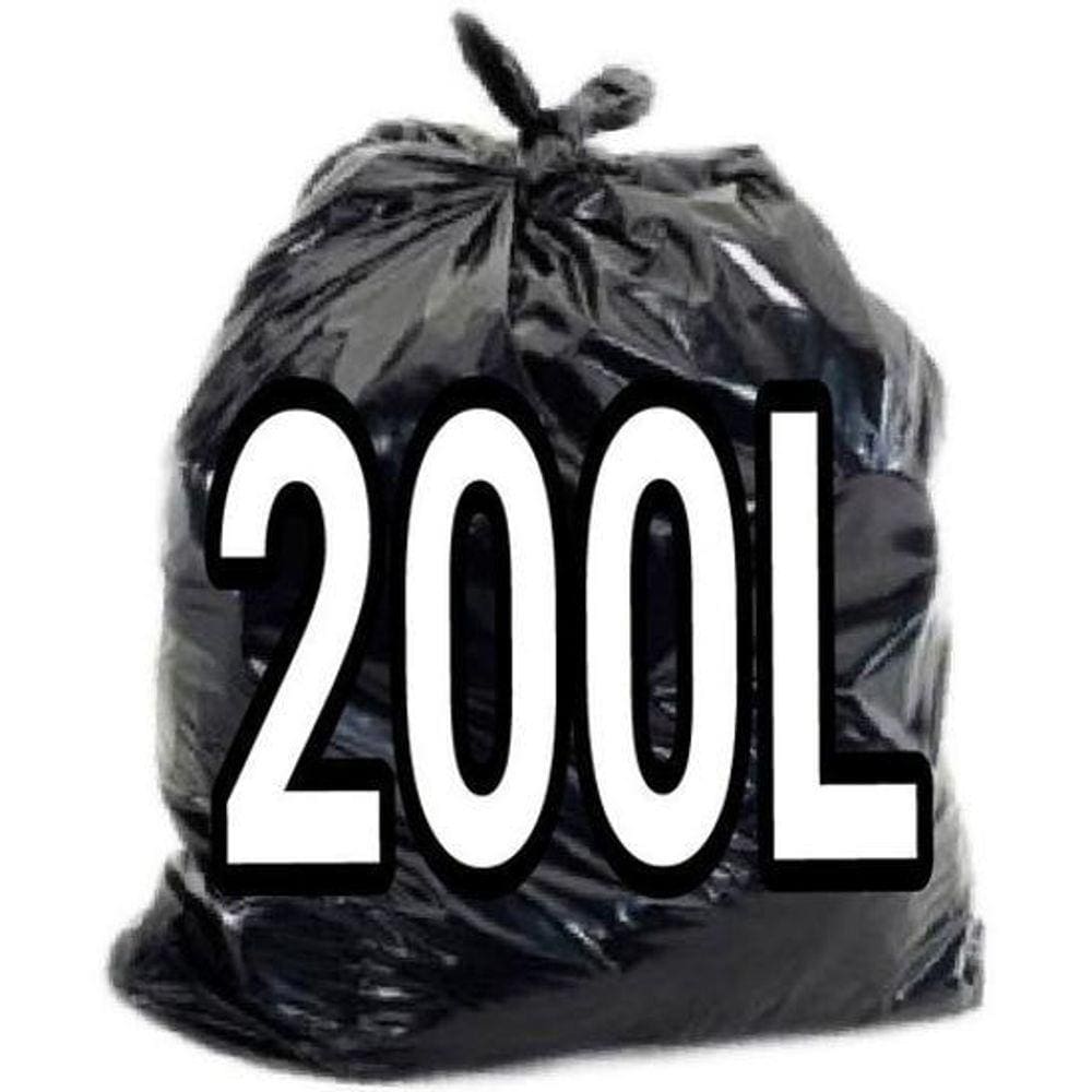 Saco De Lixo Preto 200 Litros 100 Unid Resistente Fabrica