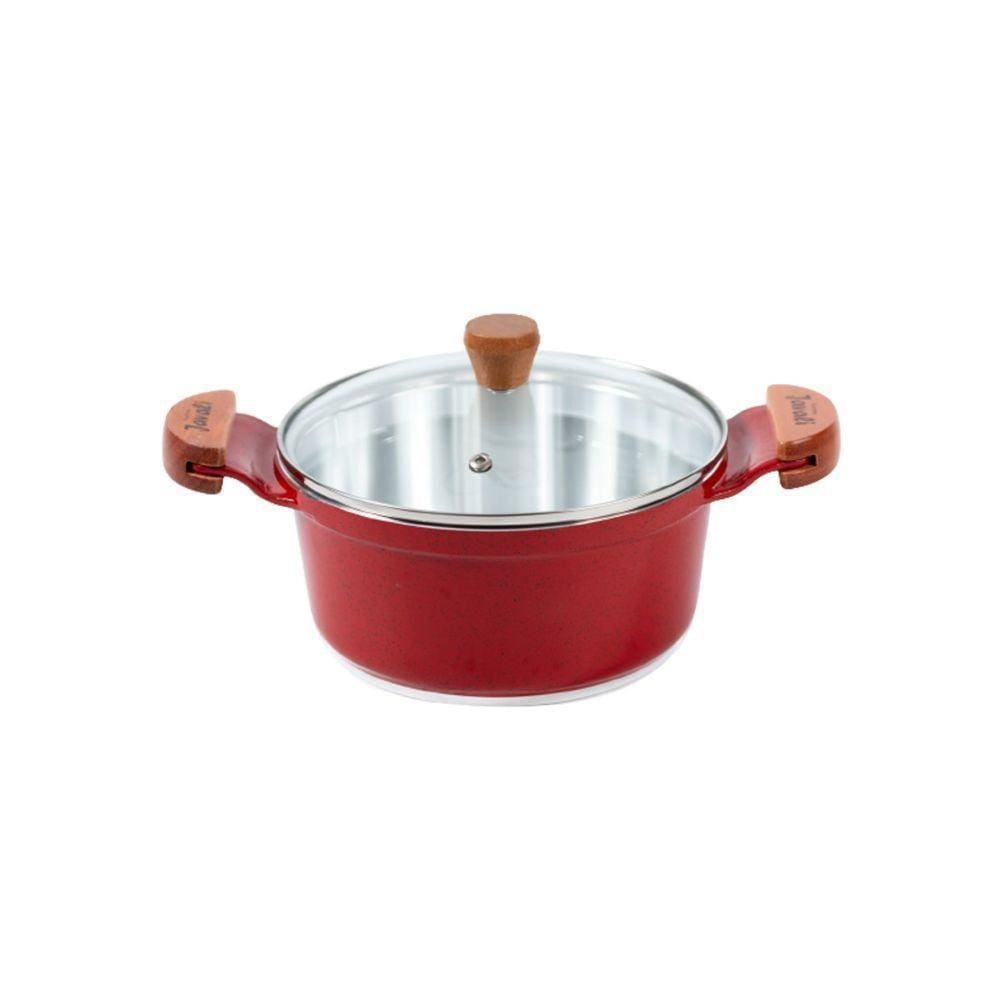 Caçarola Vermelha Alumínio Fundido Usinado Javali Am 26Cm