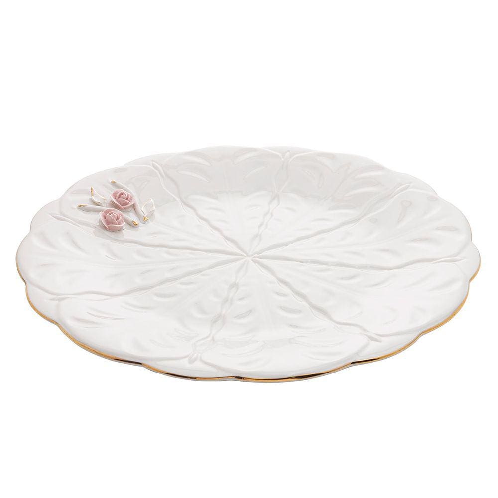 Prato para Bolo de Porcelana Flower 30cm Wolff