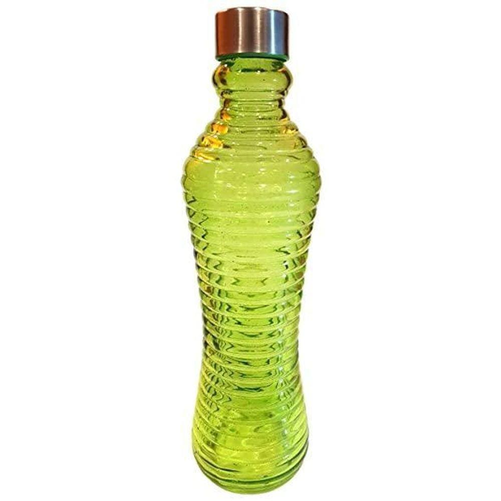 Garrafa De Vidro Colorida 1,0 Litro Tampa Inox
