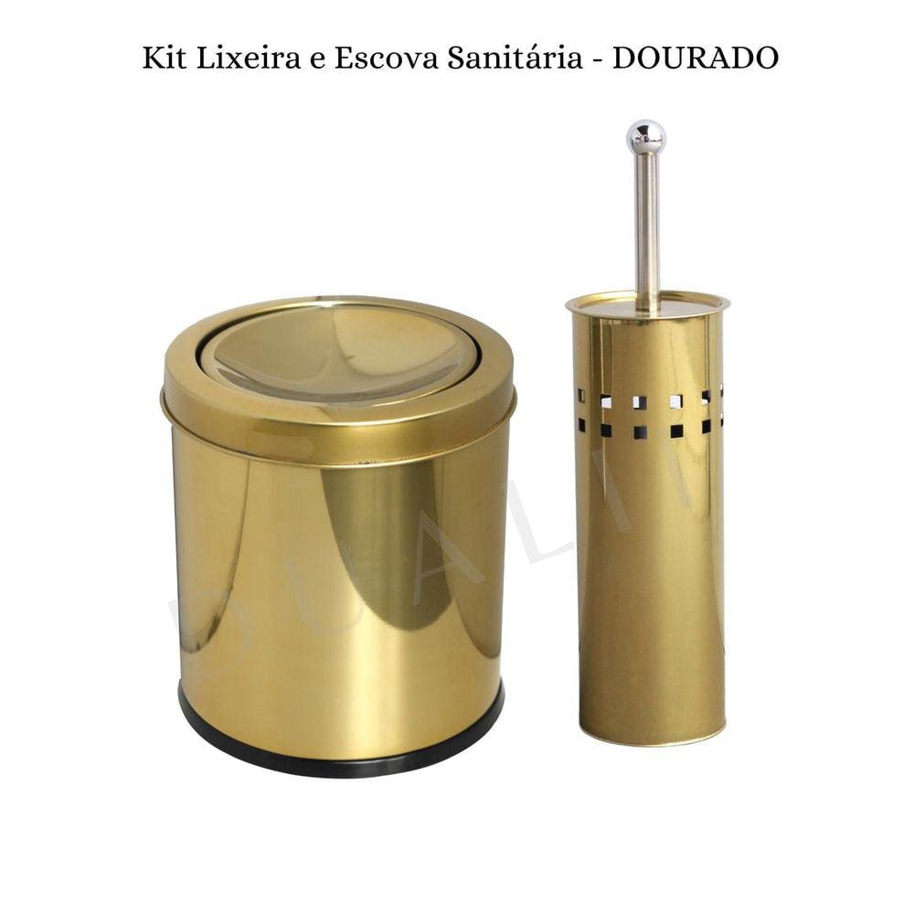 Kit Lixeira Basculante 5L E Escova Sanitária Acessório