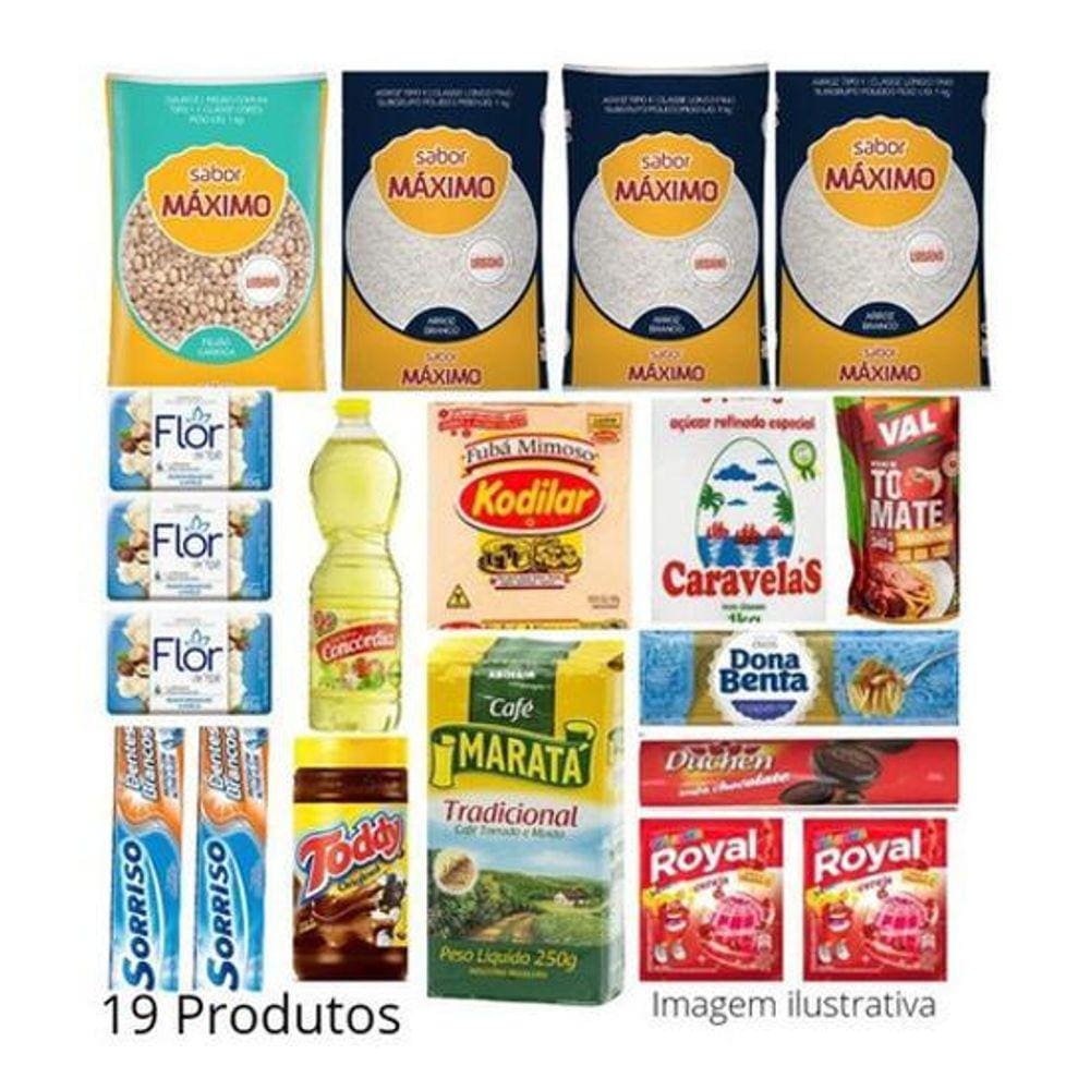 Cesta Básica De Alimentos+Higiene Completa 19 Produtos