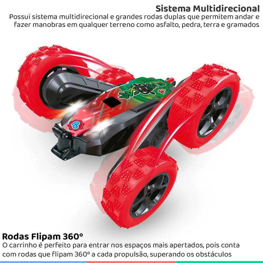 Brinquedo Infantil Carrinho de Controle Com Luz Som e Drift 360