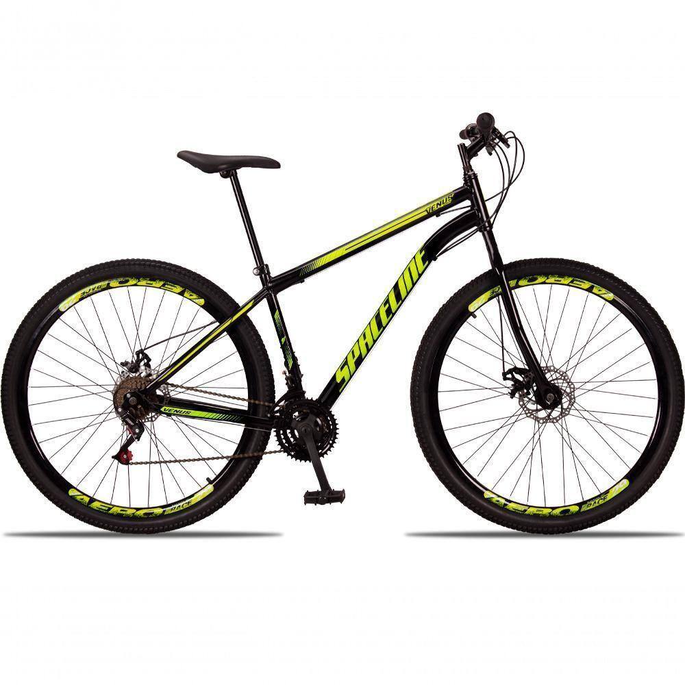 Bicicleta 29 Spaceline Vênus Aço 21 Marchas Freio A Disco Preto+amarelo