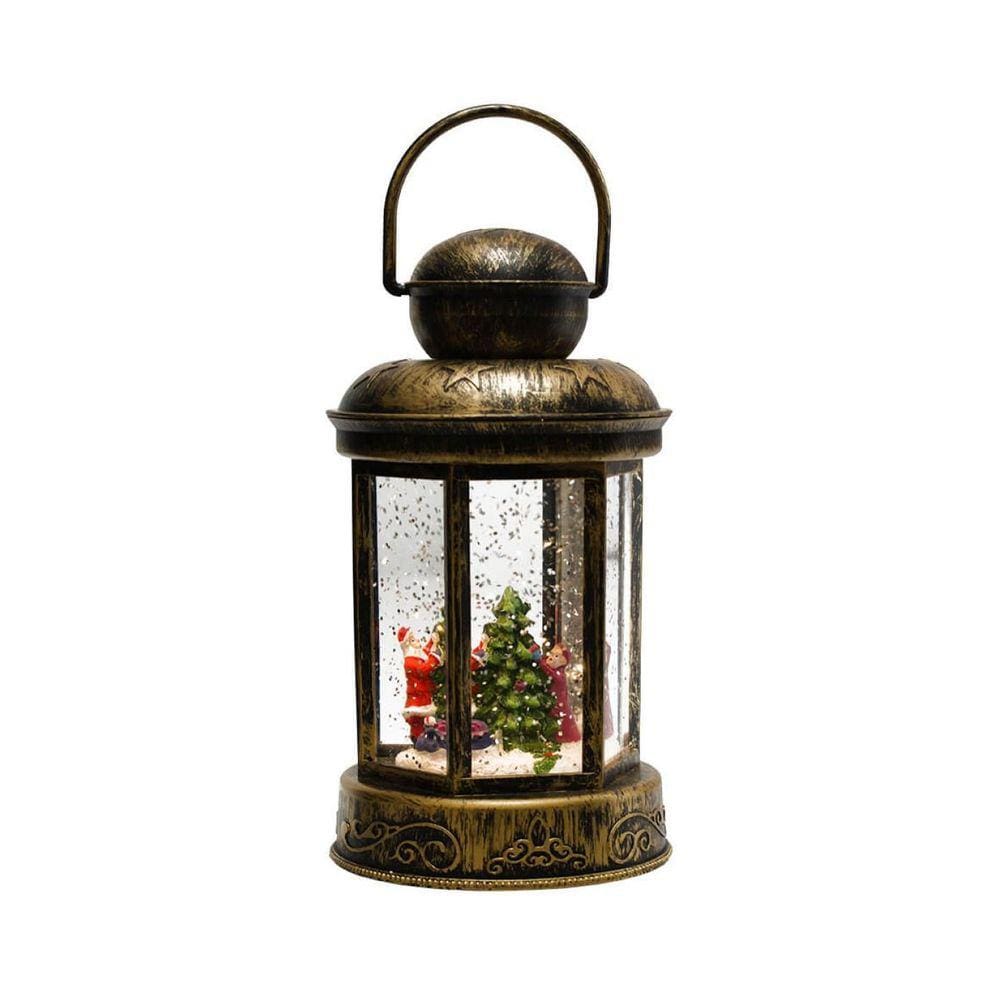 Luminária Lamparina Árvore De Natal Papai Noel 19Cm