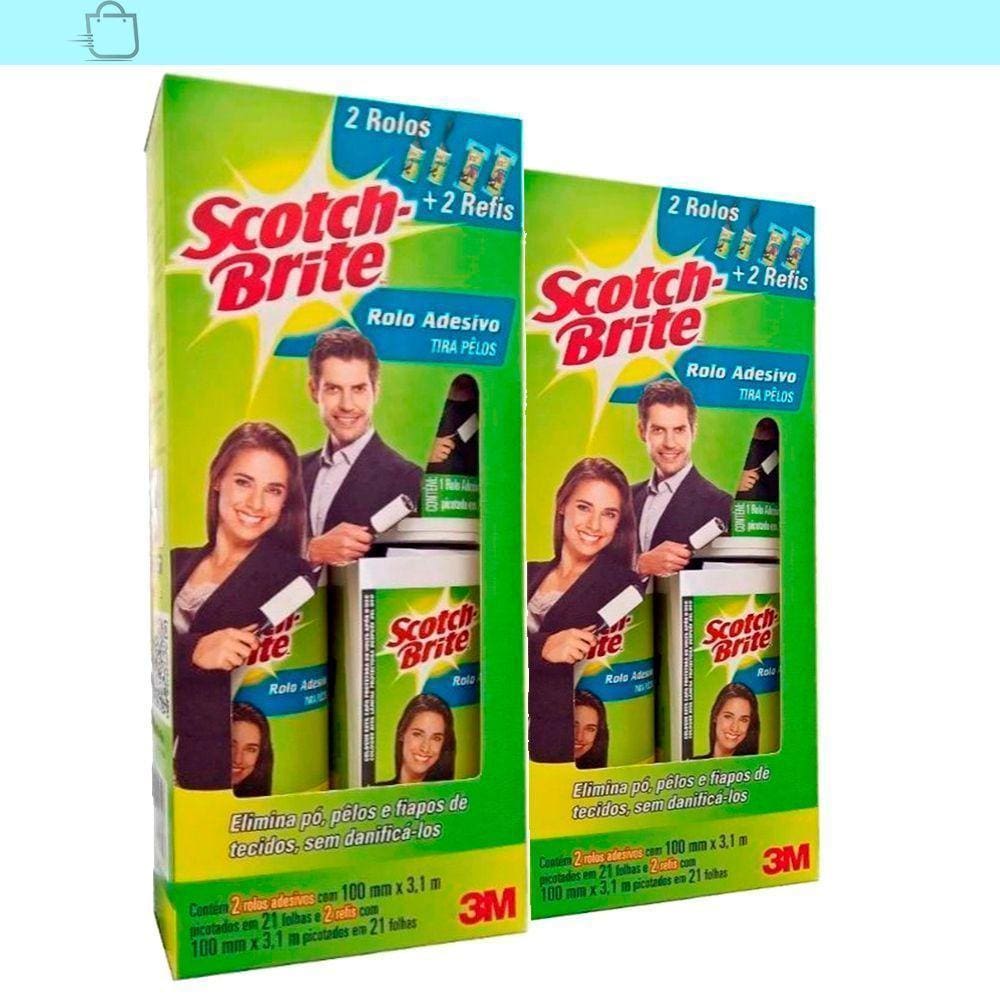 Kit2 Rolo Adesivo Tira Pelos Scotch-brite 100mmX3,1m 21Folha