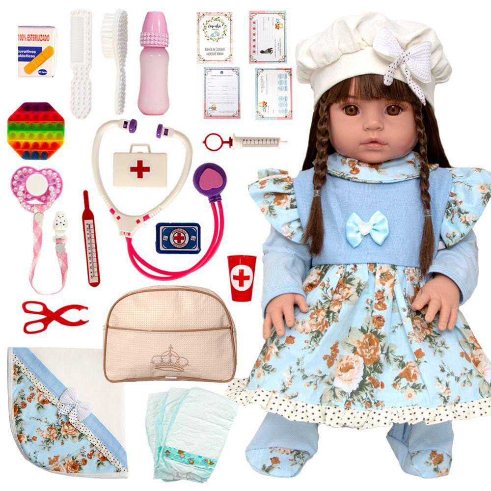 Boneca Bebê Reborn Realista Girafinha Original + Bolsa