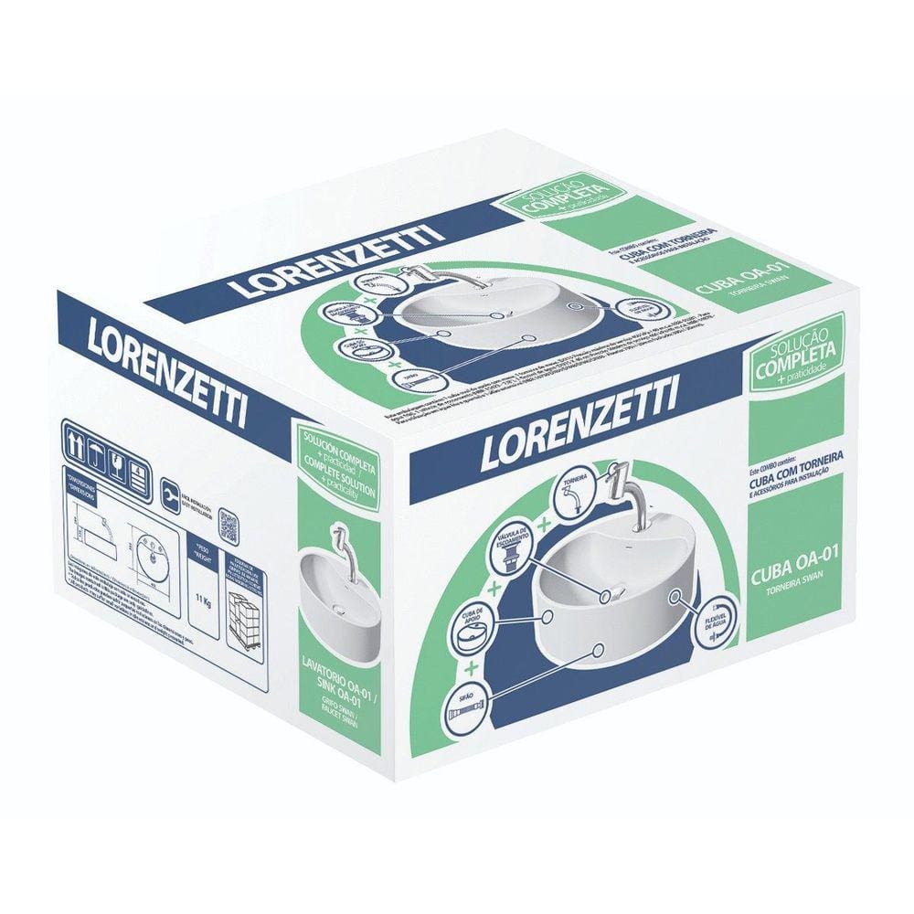 Combo Cuba OA-01 com Torneira e Acessórios Lorenzetti