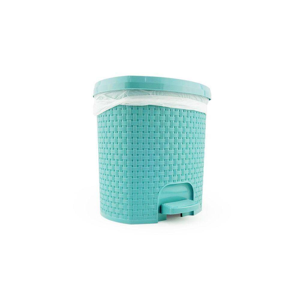 Lixeira Rattan Com Tampa Abertura Pedal Plástico 6 Litros