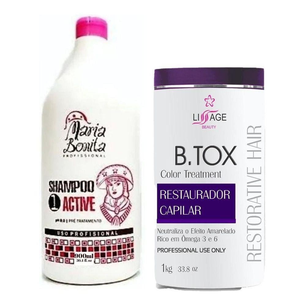 Kit Escova Botox Capilar Matizador Profissional Blond Bsk