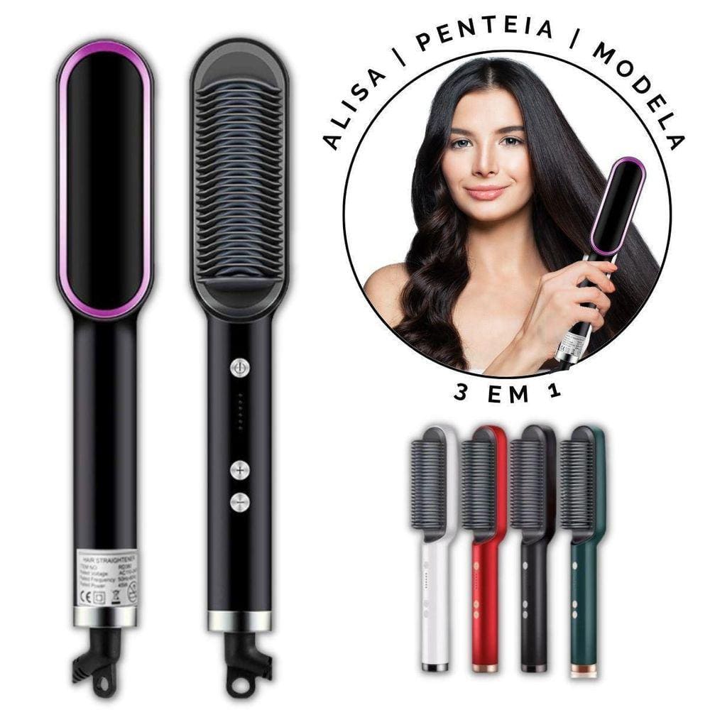 Pente Alisador De Cabelo Ânion 3 Em 1