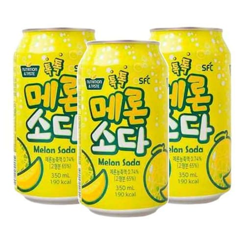 3 Refrigerante Coreano Melon Soda Sabor Melão Extra