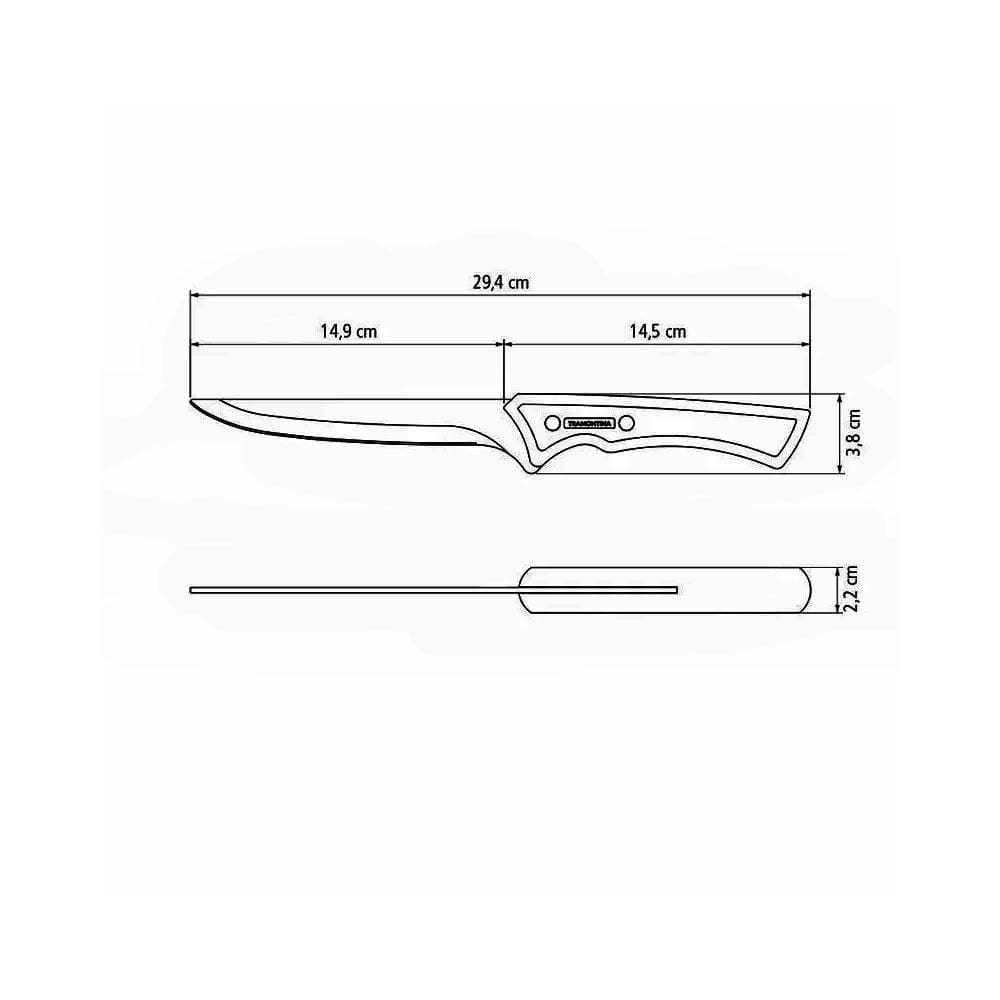 Faca Tramontina De Churrasco Inox Escurecido 6``