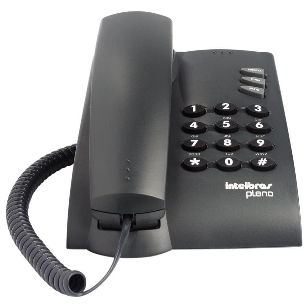 Telefone Com Fio Intelbras Pleno Com Chave Grafite