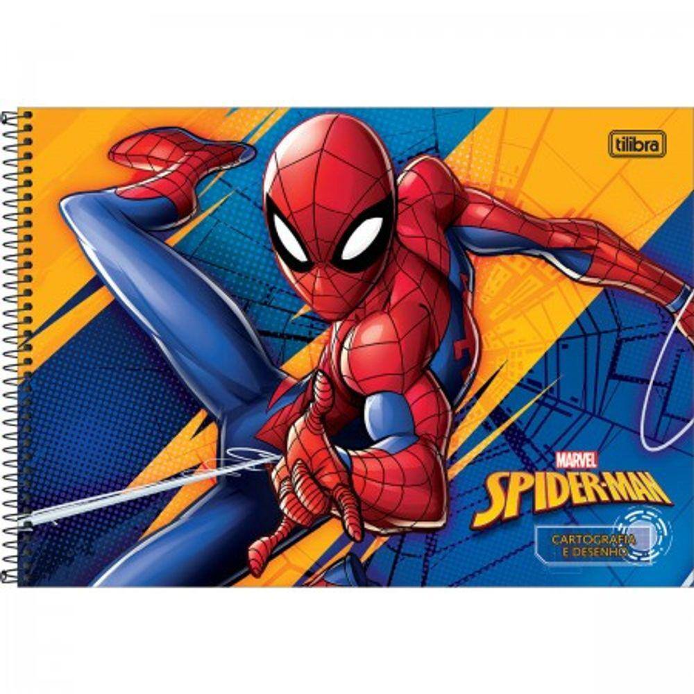 Caderno de Desenho e Cartografia CD Spider-Man 80 Folhas - Tilibra