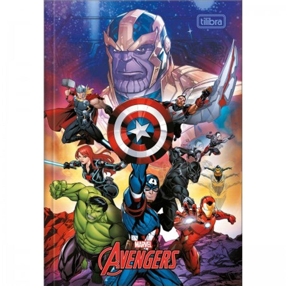 Caderno Pequeno Brochura 1/4 Avengers (Vingadores) 80 Folhas - Tilibra