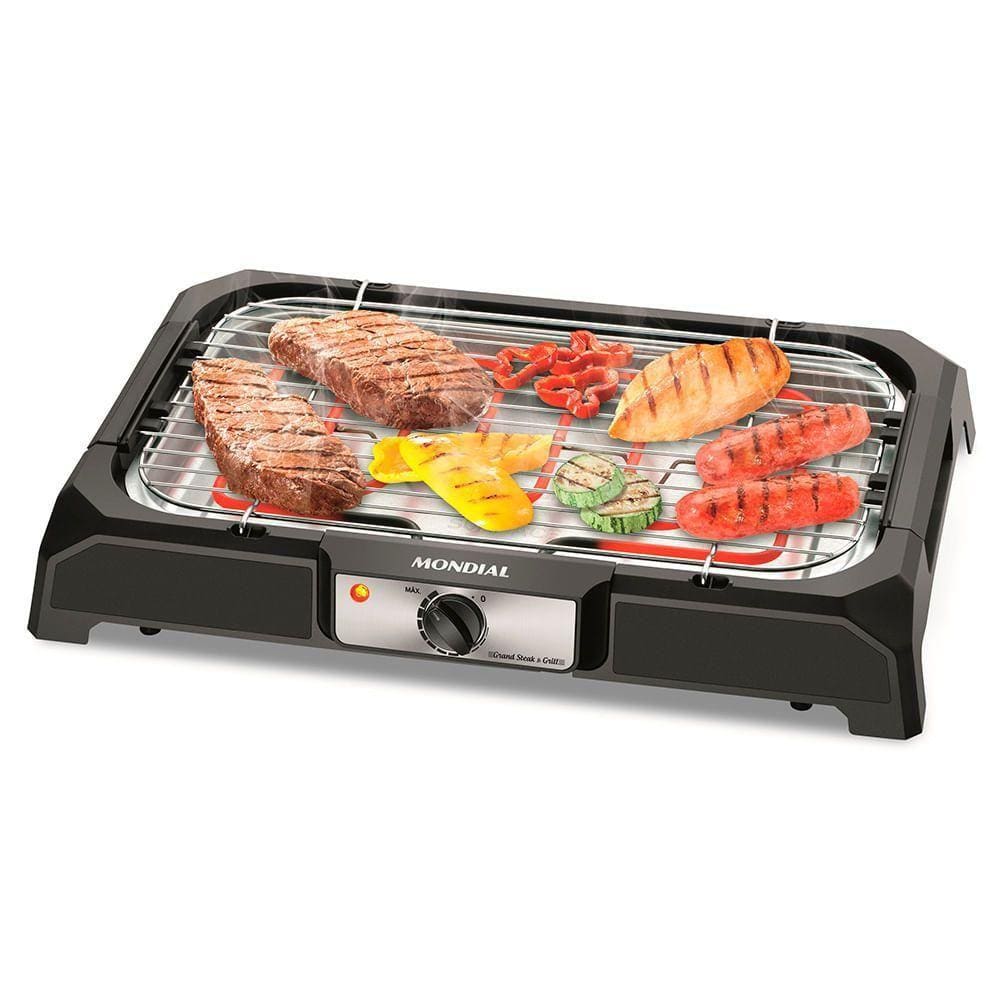 Churrasqueira Elétrica Mondial Grand Steak & Grill Ch-05 Churrasqueira Eletrica-127v-preto