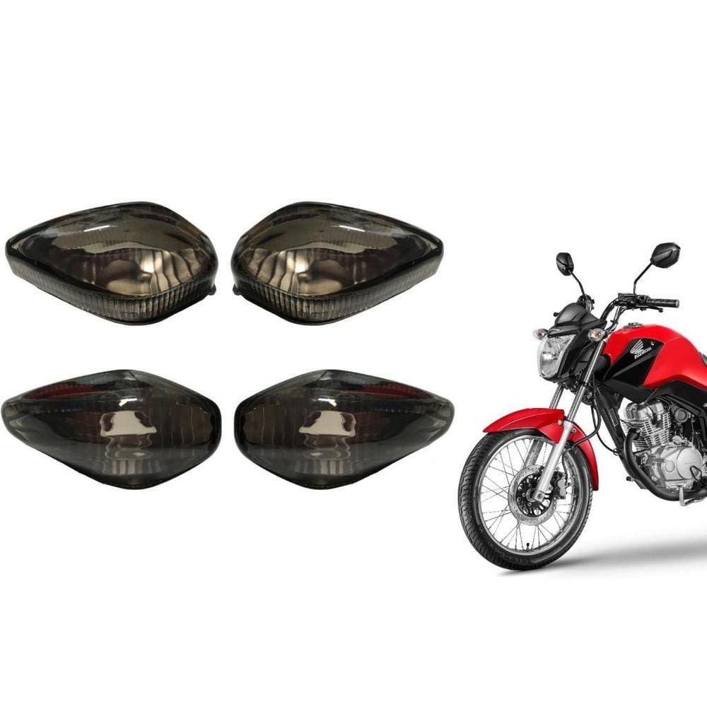 Jogo 4 Lente Pisca Fume Cg Titan Fan 125 150 160 2014 A 2022