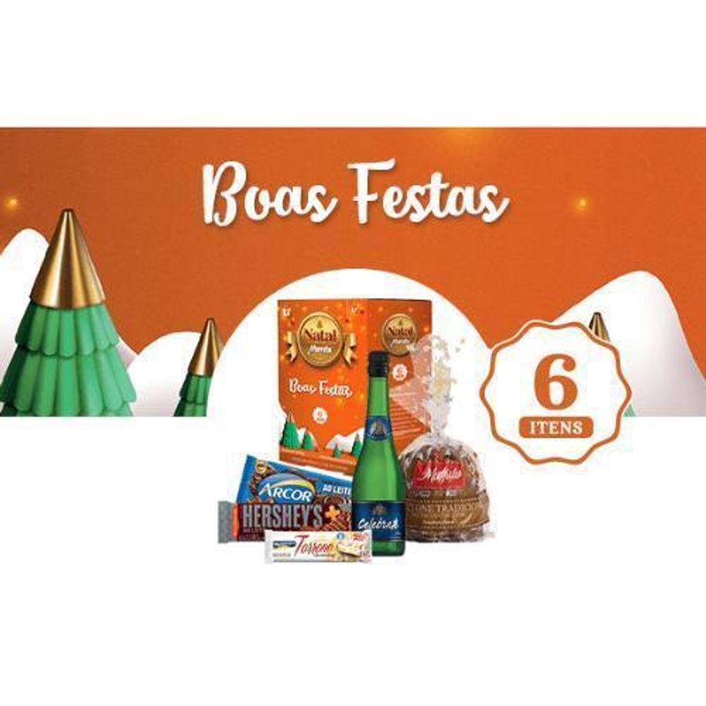 Cesta De Natal Boas Festa 6 Itens