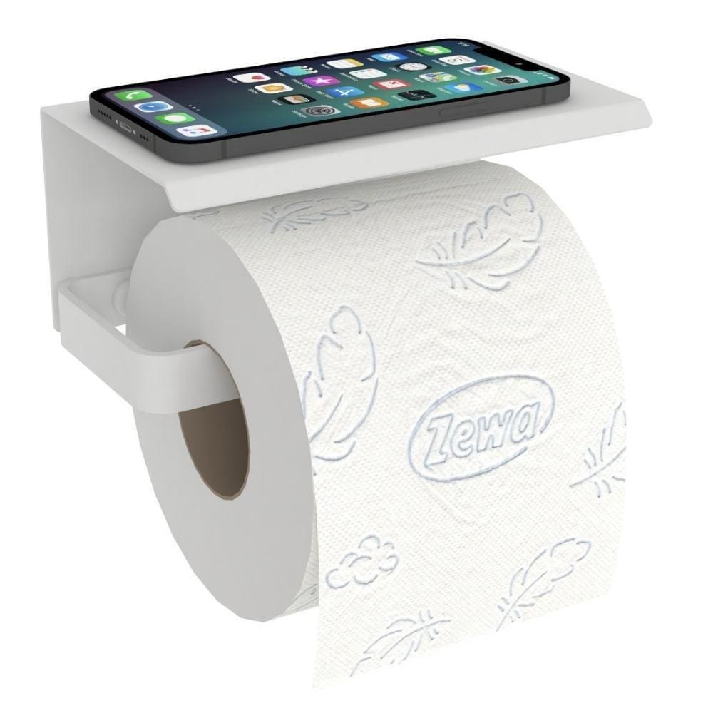 Porta Papel Higiênico Inox De Parede Banheiro Branco Max