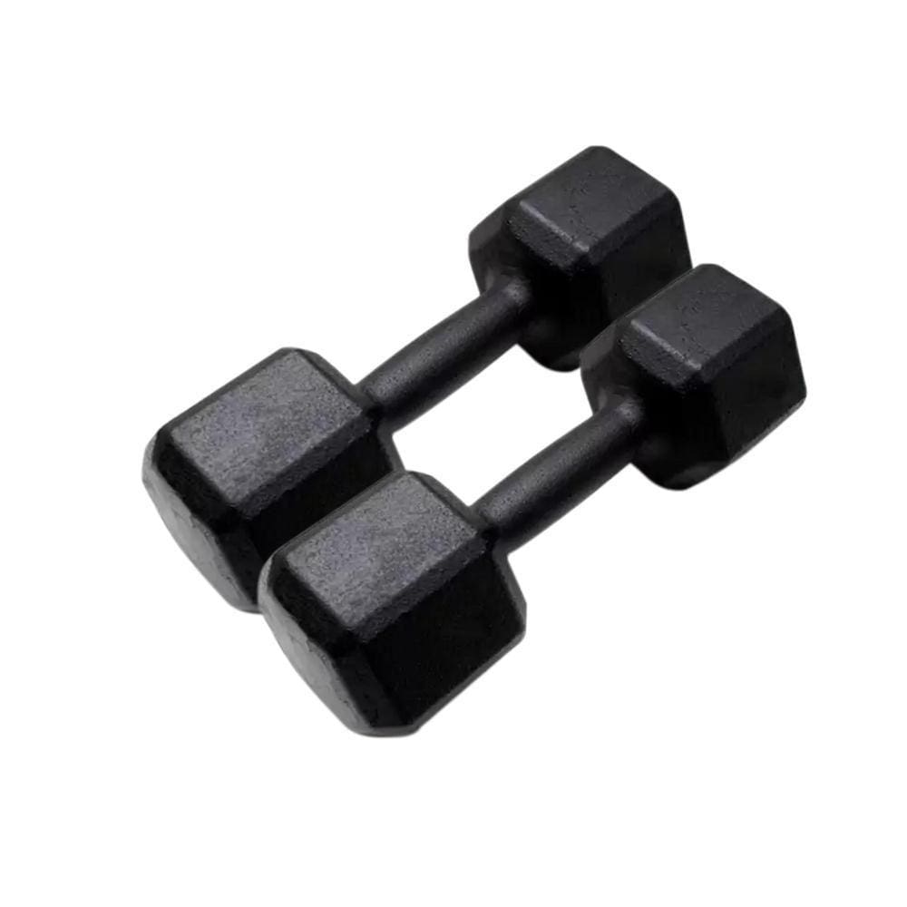 Par De Halter Sextavado Pintado 10Kg Academia Treino Fitness
