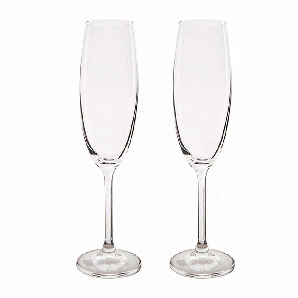 Jogo de Taças de Champanhe de Cristal Bohemia Gastro Colibri Cristal 2 peças