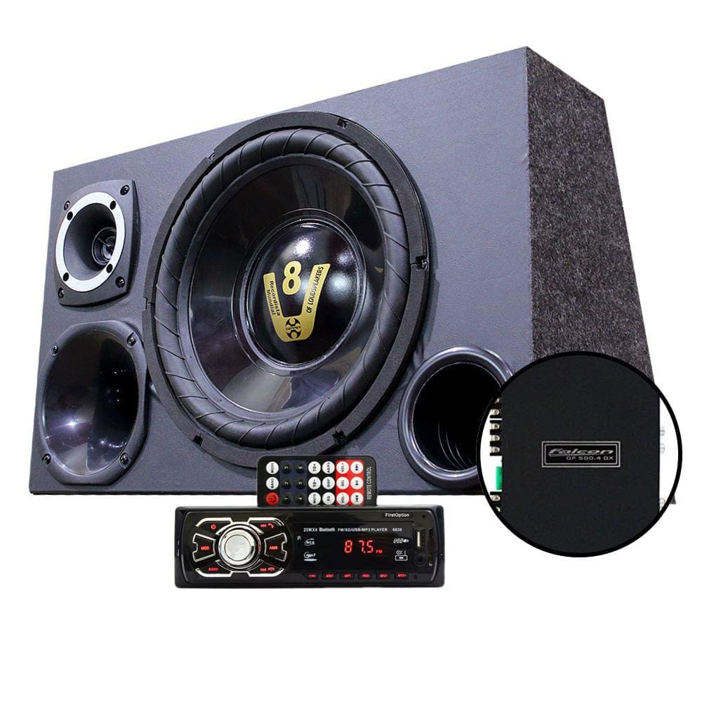 Caixa Trio Automotivo Completa Radio Bluetooth Modulo