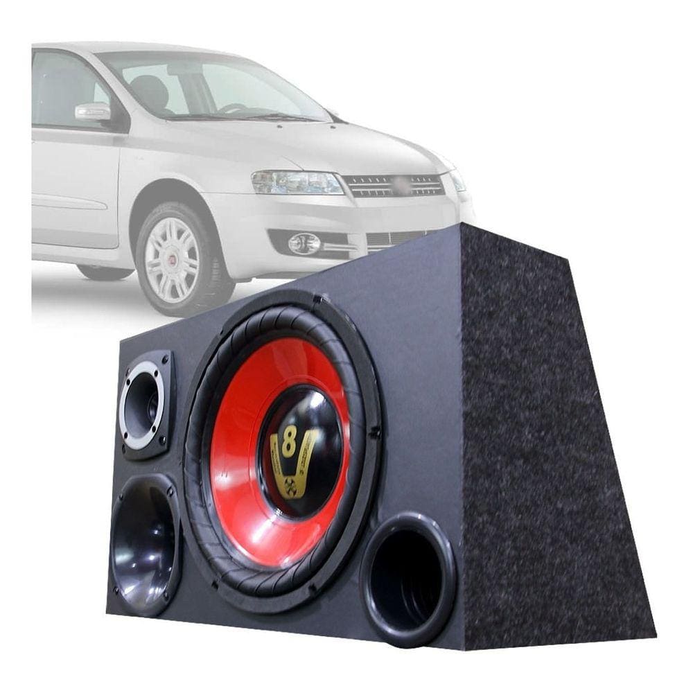 Caixa Som Automotivo Trio Completa Subwoofer Para Fiat Stilo