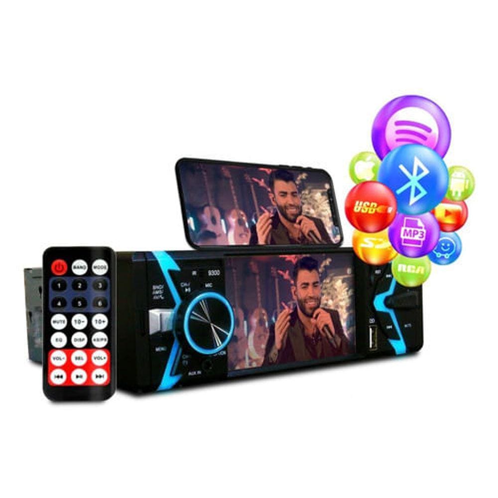 Som Automotivo Mp3 Mp5 Player Multimidia 1 Din 4 Bluetooth