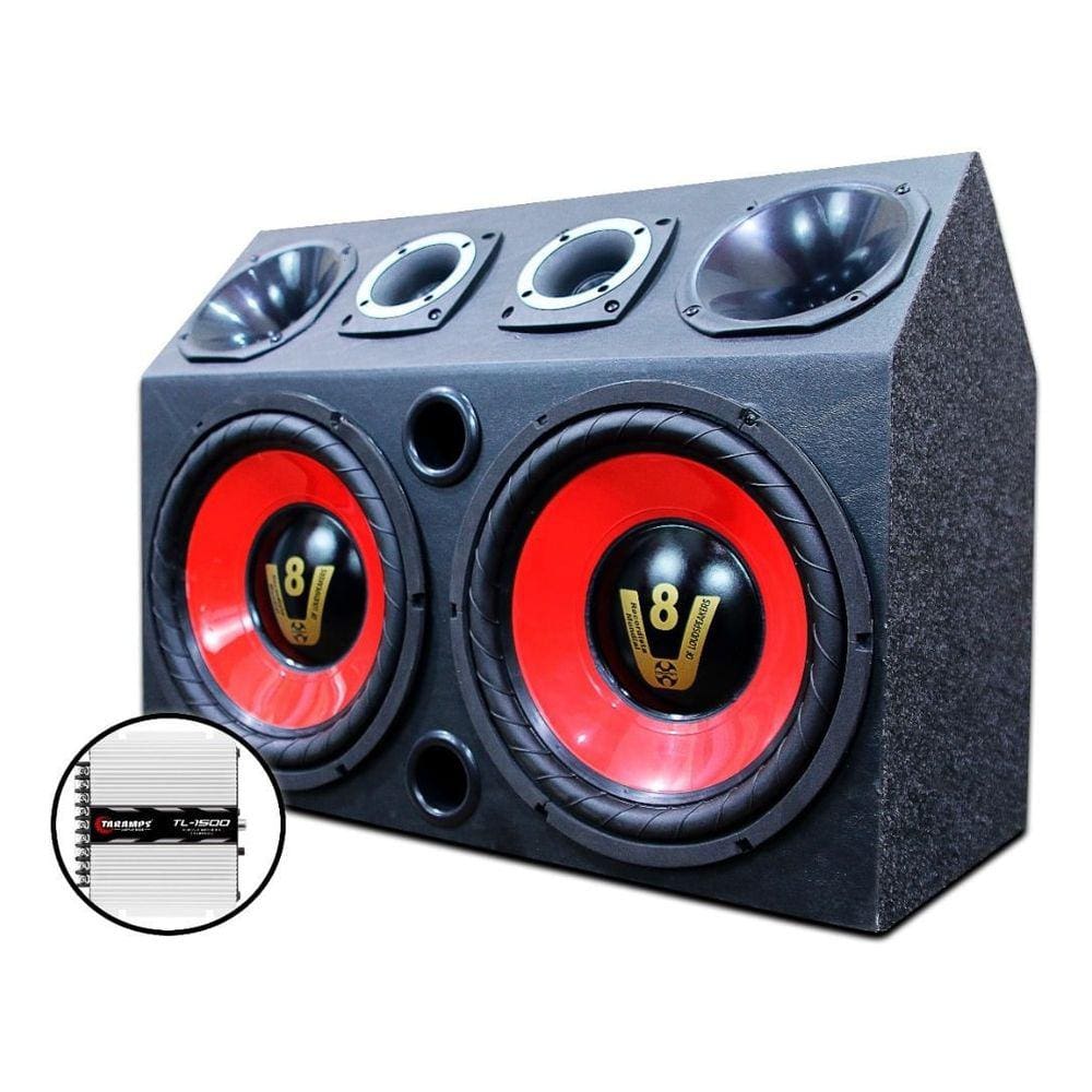 Caixa Igrejinha Trio 12 Compet V8 + Modulo Taramps Tl1500