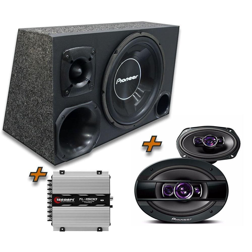 Caixa Trio Pioneer 12 + 6x9 Pioneer + Modulo Tl 1500 Taramps