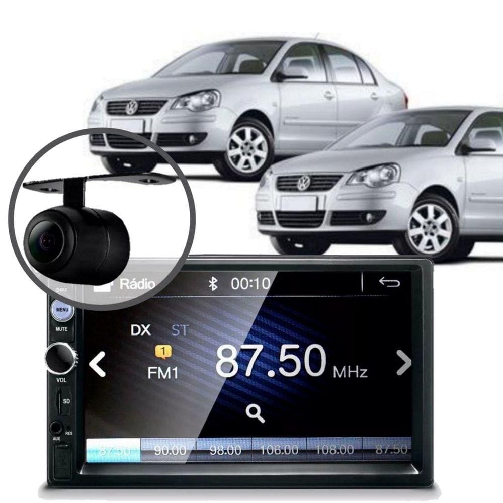 Central Multimídia Mp5 Polo Hatch 2005 Câmera Bluetooth Espelha