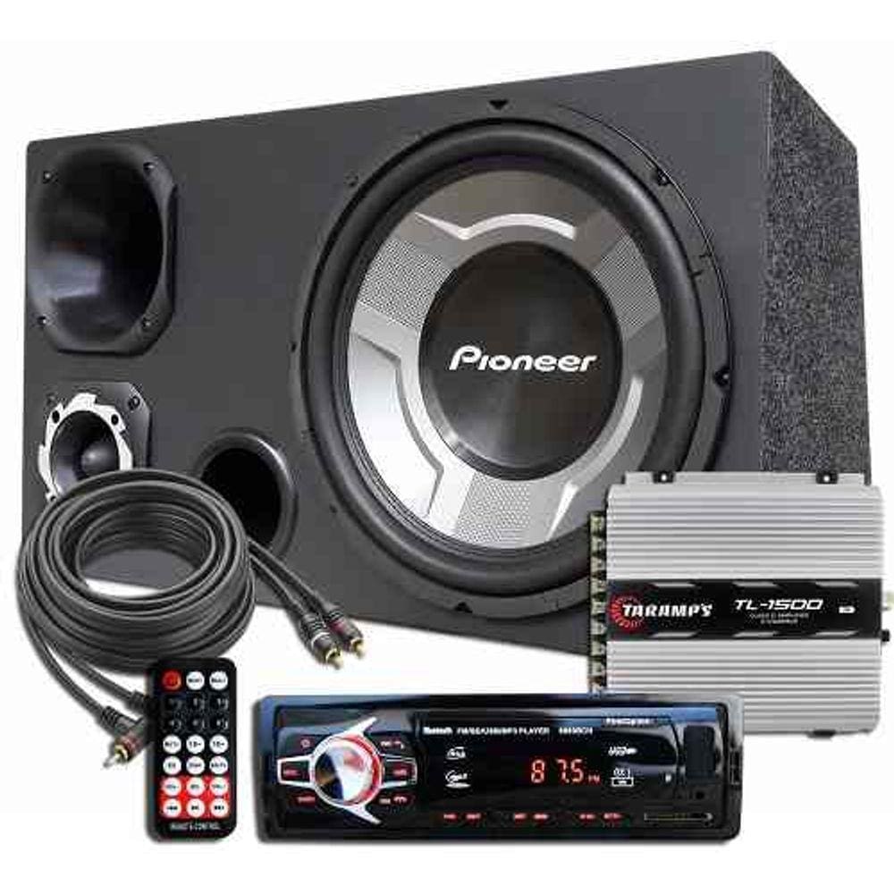 Som Completo Caixa Trio Aparelho Bluetooth Taramps Pioneer