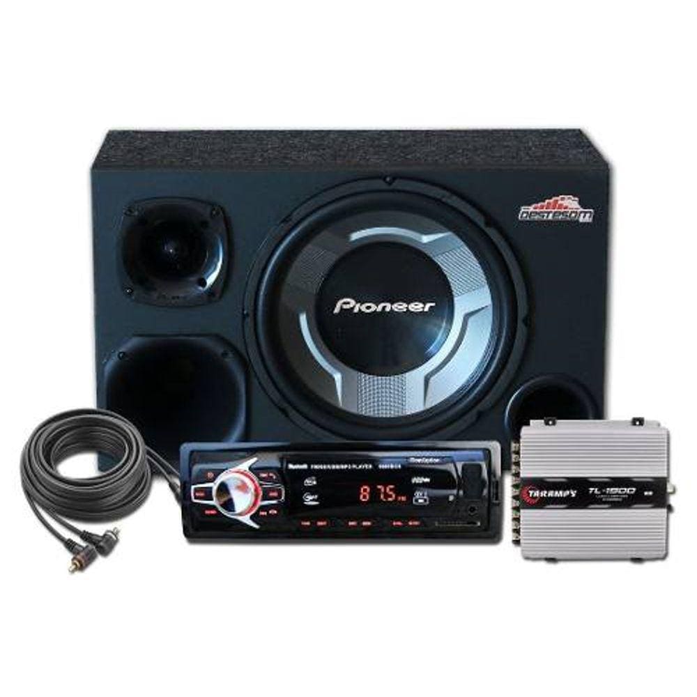 Kit Som Automotivo Radio Bluetooth Caixa Opala Trio