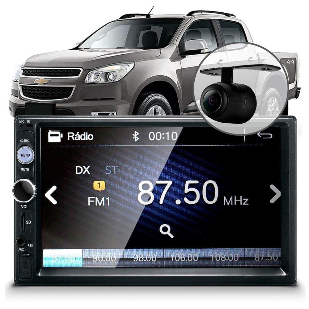 Central Multimídia Mp5 S10 2014 Câmera Espelhamento Bluetooth Usb