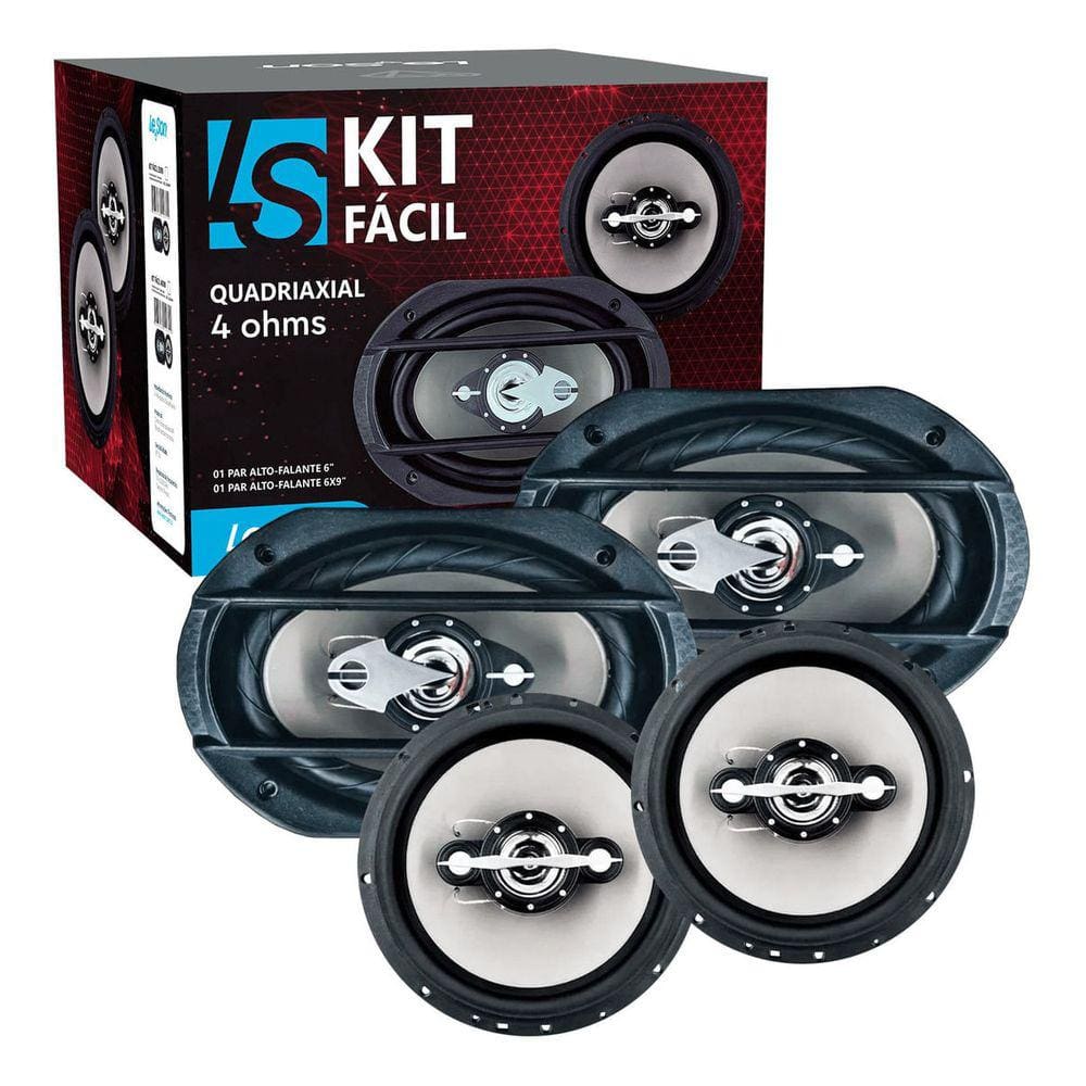 Kit Facil Alto Falantes 6 Pol 6x9 Pol 280w Rms Quadriaxial