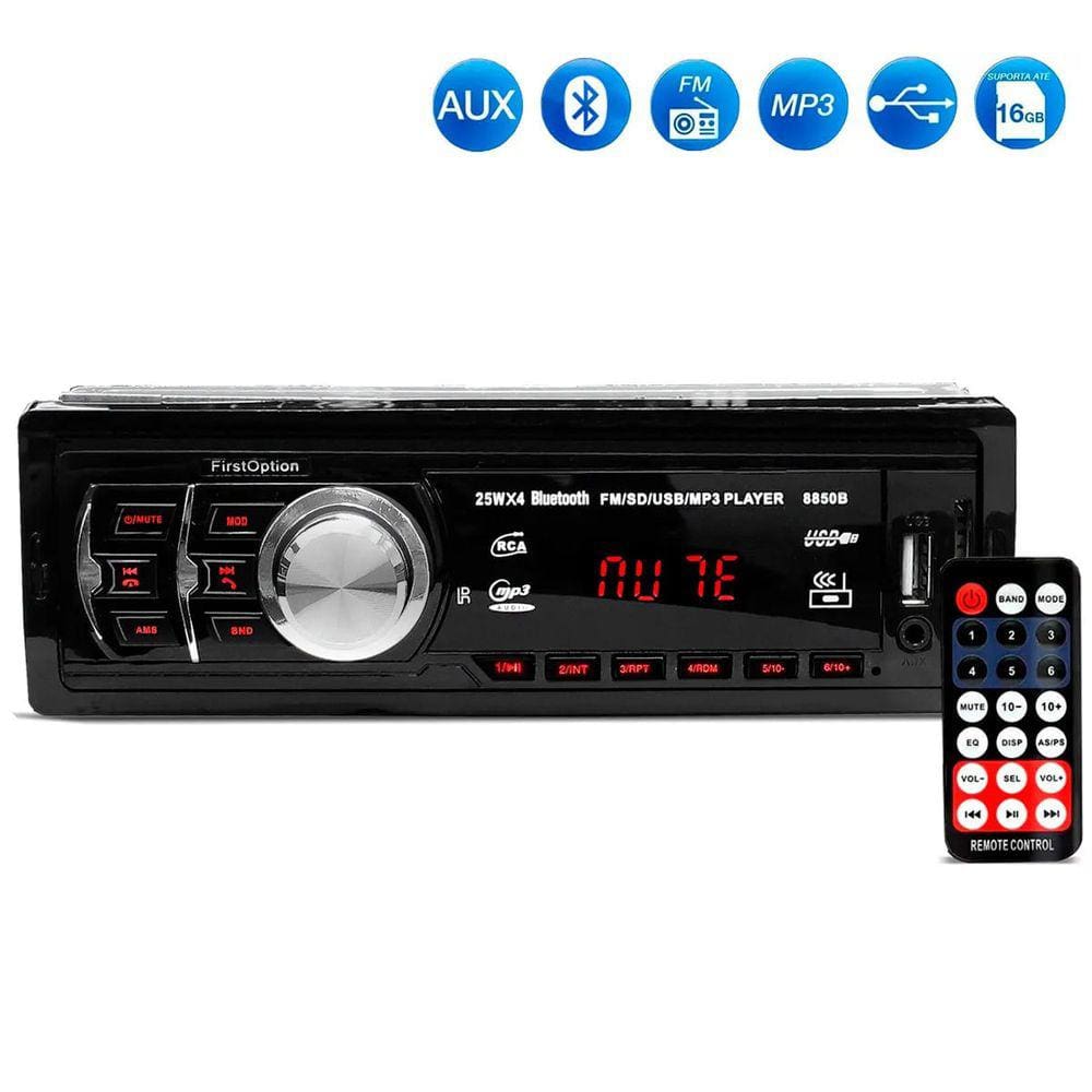 Mp3 Player Automotivo Bluetooth Pendrive Sd Rádio Som Toca