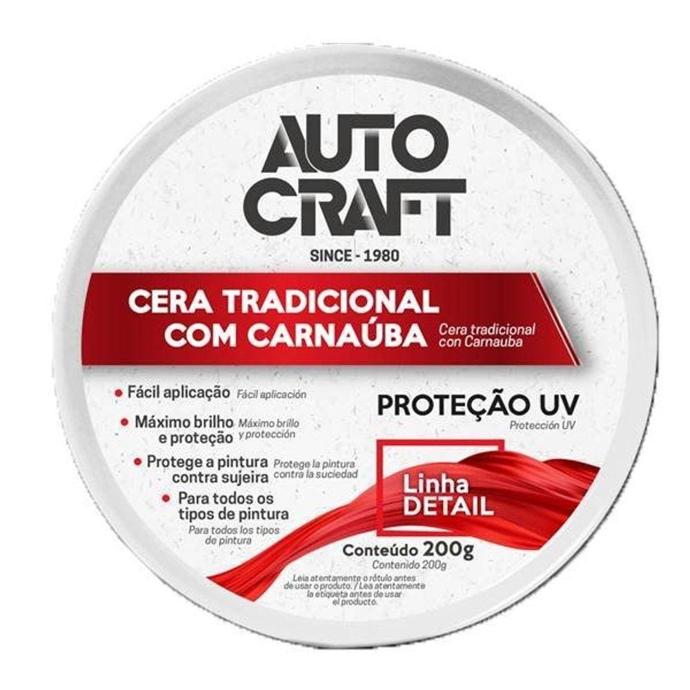 Cera Tradicional Com Carnauba Autocraft 200grs