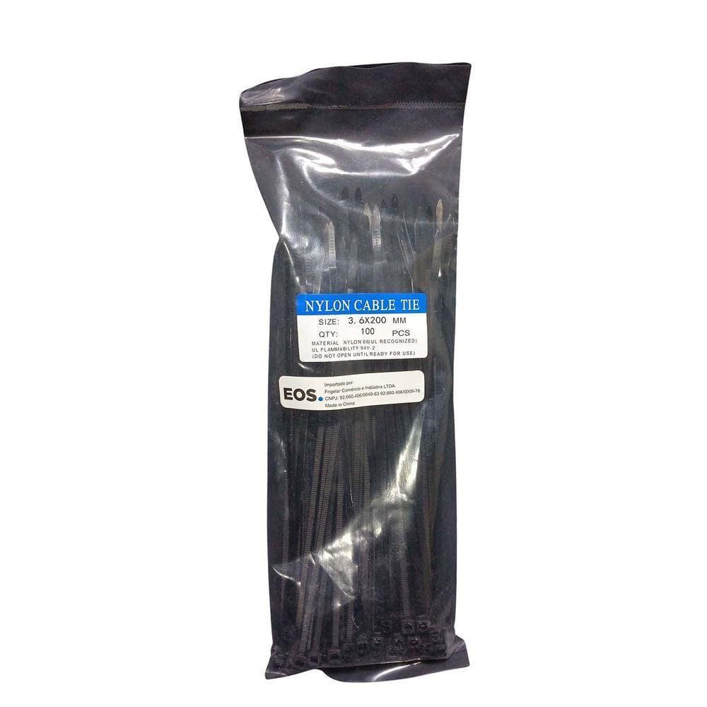 Abraçadeira Nylon Preta 202 X 3,70mm Pacote Com 100