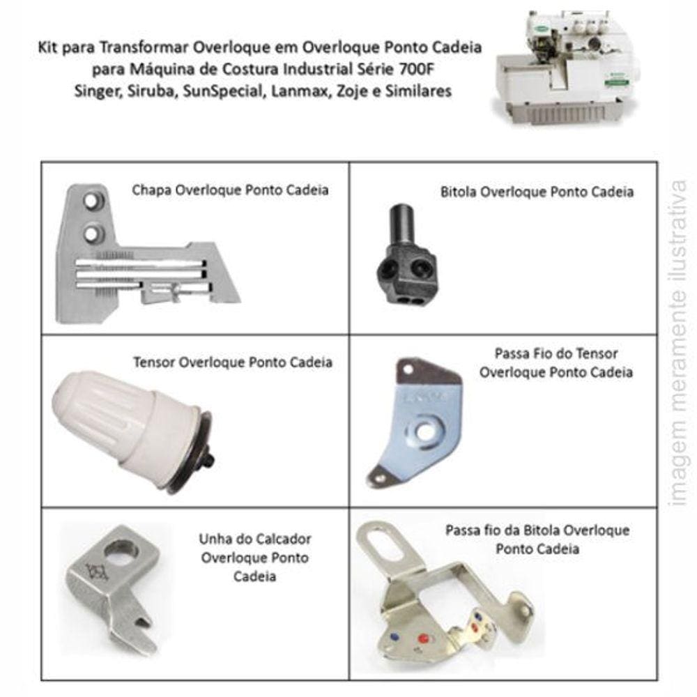 Kit Para Transformar Overlock Em Overlock Ponto Cadeia Série 700F
