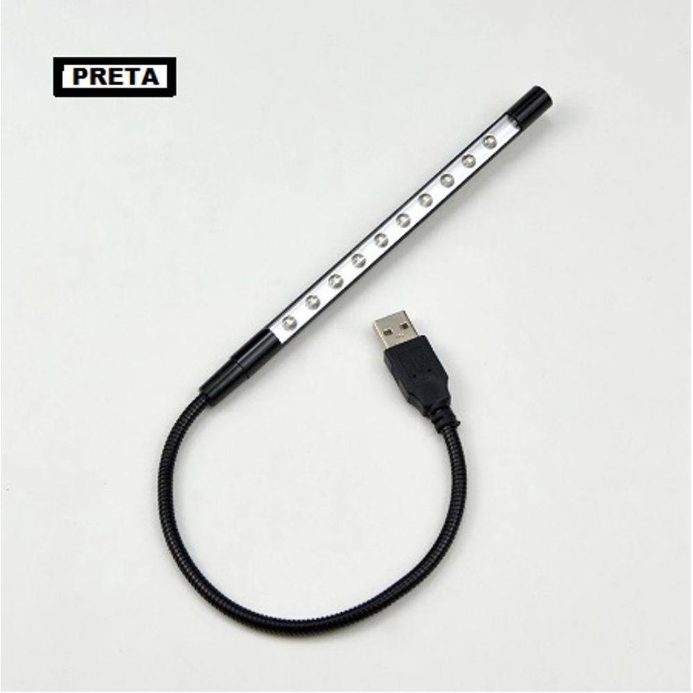 Luminária Mini De Mesa Flexível Usb De Metal