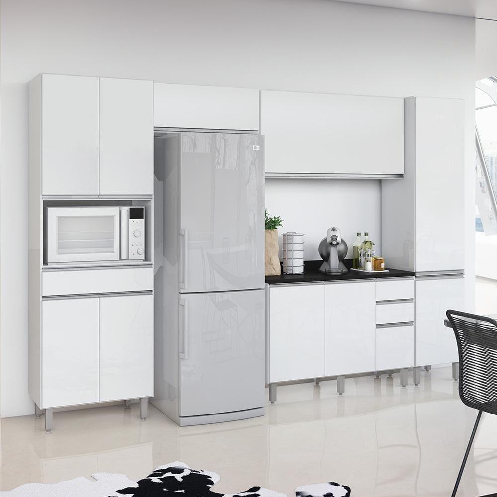 Armário De Cozinha Completa Class 5 Peças 10 Portas Branco