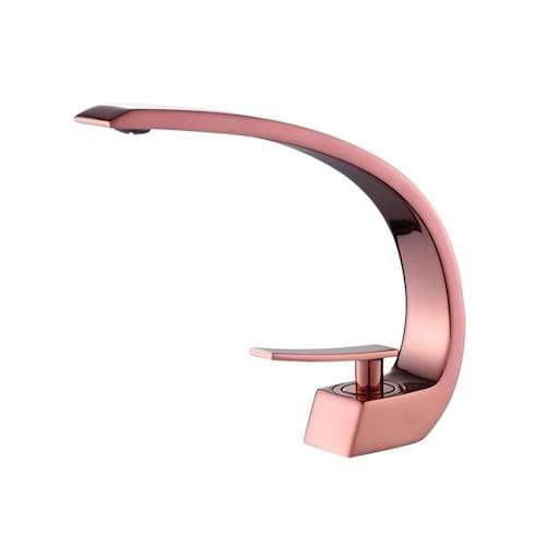 imagem-Torneira Luxo Curva com Misturador Monocomando Rose de Bancada Belcca TLC01R-BL